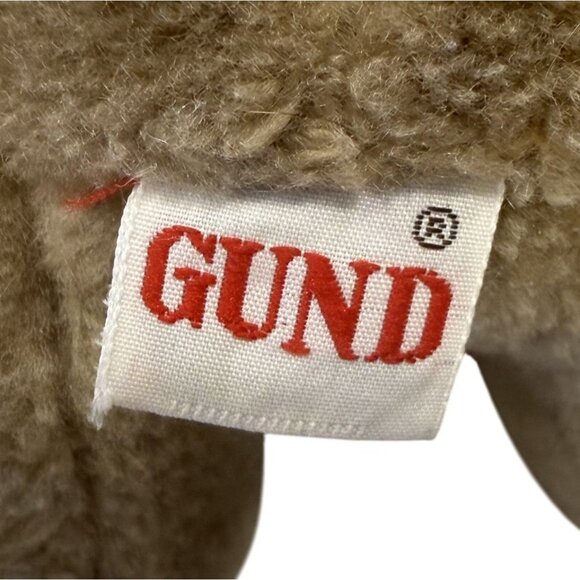 Gund Vintage 1982 Brown Teddy Bear With Collar Bow Plush Toy 6" Soft Collectible - Picture 5 of 7